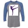 Unisex Triblend Three-Quarter Raglan T-Shirt Thumbnail