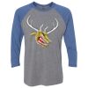 Unisex Triblend Three-Quarter Raglan T-Shirt Thumbnail