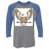 Unisex Triblend Three-Quarter Raglan T-Shirt Thumbnail