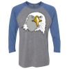 Unisex Triblend Three-Quarter Raglan T-Shirt Thumbnail