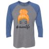 Unisex Triblend Three-Quarter Raglan T-Shirt Thumbnail
