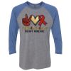 Unisex Triblend Three-Quarter Raglan T-Shirt Thumbnail