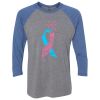 Unisex Triblend Three-Quarter Raglan T-Shirt Thumbnail