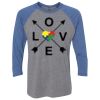 Unisex Triblend Three-Quarter Raglan T-Shirt Thumbnail