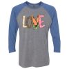 Unisex Triblend Three-Quarter Raglan T-Shirt Thumbnail