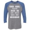 Unisex Triblend Three-Quarter Raglan T-Shirt Thumbnail