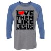 Unisex Triblend Three-Quarter Raglan T-Shirt Thumbnail