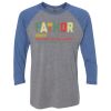 Unisex Triblend Three-Quarter Raglan T-Shirt Thumbnail