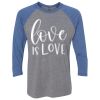 Unisex Triblend Three-Quarter Raglan T-Shirt Thumbnail